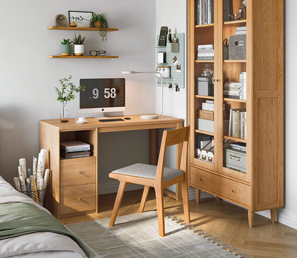 Empower 原木色紅橡木抽屜書桌
