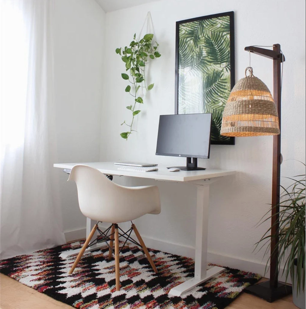 UP STANDING DESK-Walnut_White (E1-02W)