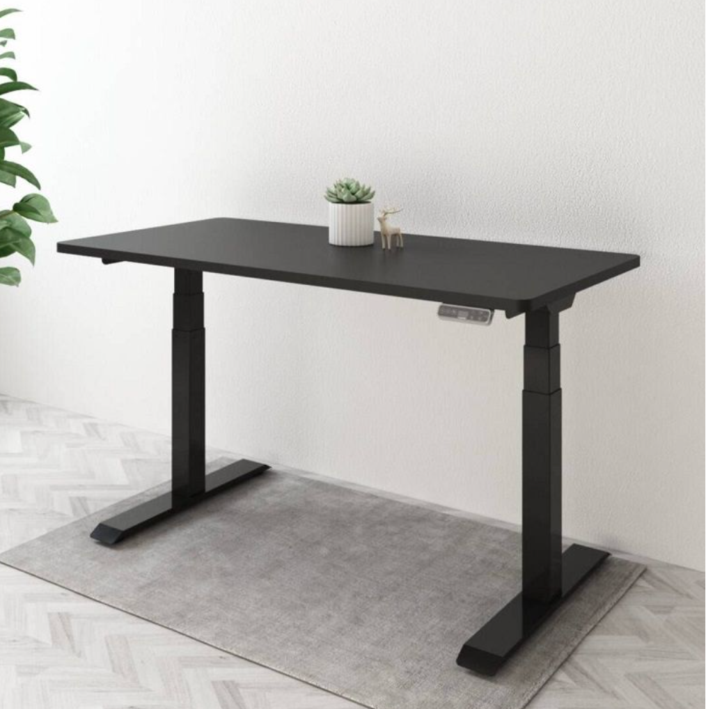 V Standing Desk - White_Black (EC3-02B)