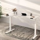 L-SHAPED 2-Legs UP STANDING DESK - Oak_White (E1L-01W)-12