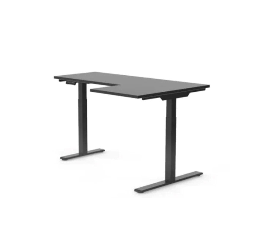 L-SHAPED 2-LEGS UP STANDING DESK - BLACK (E1L-02B)