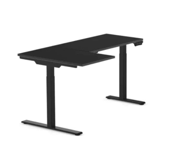 L-SHAPED 2-LEGS UP STANDING DESK - BLACK (E1L-02B)