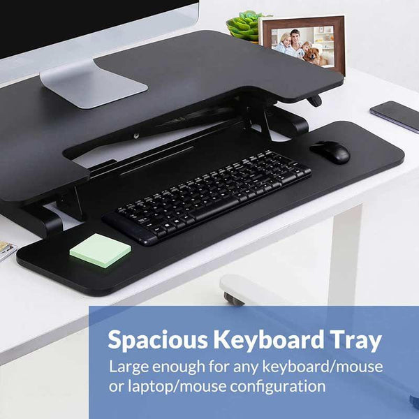 EMT107 Desk Riser With Extendable Keyboard Tray 站立式手動升降桌