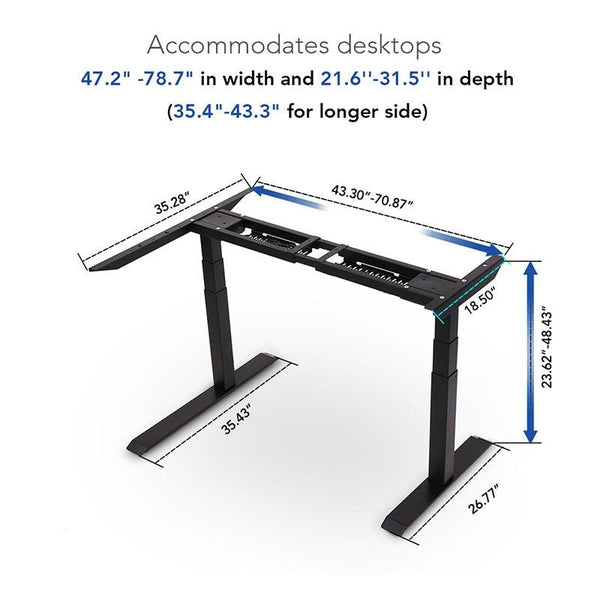 K3L  L-Shaped Dual Motors 2 Stages Standing Desk (White Tabletop with White Frame)  L形兩節式雙摩打電動升降桌