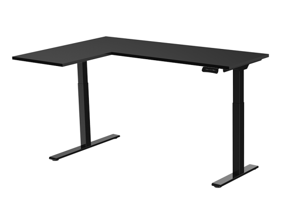 K3L-B  L-Shaped Dual Motors 2 Stages Standing Desk (Black Tabletop with Black Frame)  L形兩節式雙摩打電動升降桌