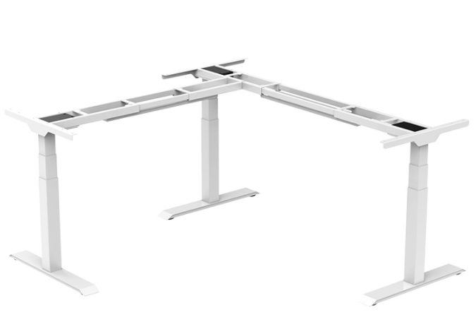 L-Shaped Up Standing Desk - Oak_White (E7L-01W)