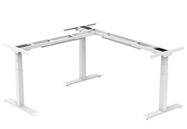 L-Shaped Up Standing Desk - Oak_White (E7L-01W)