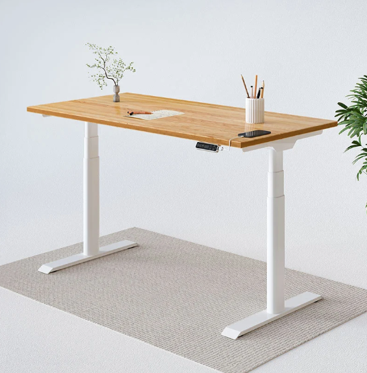 OVAL UP STANDING DESK-Walnut_White (E8-02W)