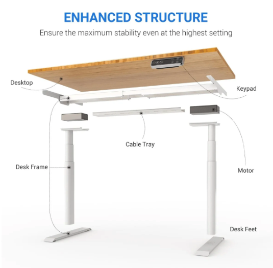 OVAL UP STANDING DESK-White_Balck (E8-03B)