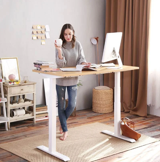 PRO V STANDING DESK-Oak_White (E7-01W)