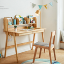 Efficiency 原木色橡膠木抽屜書桌-1