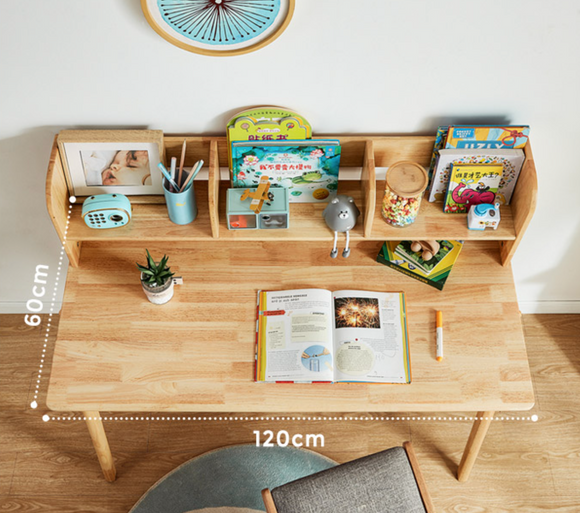 Efficiency 原木色橡膠木抽屜書桌
