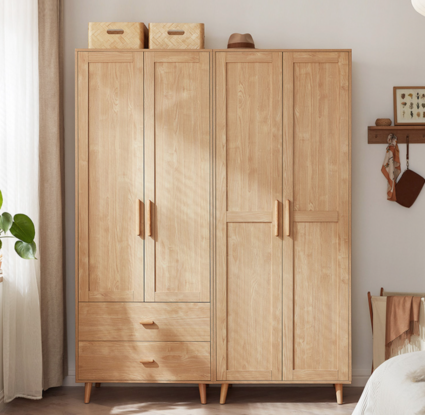 Lusso 原木色兩門衣櫃 Bedroom Cabinet