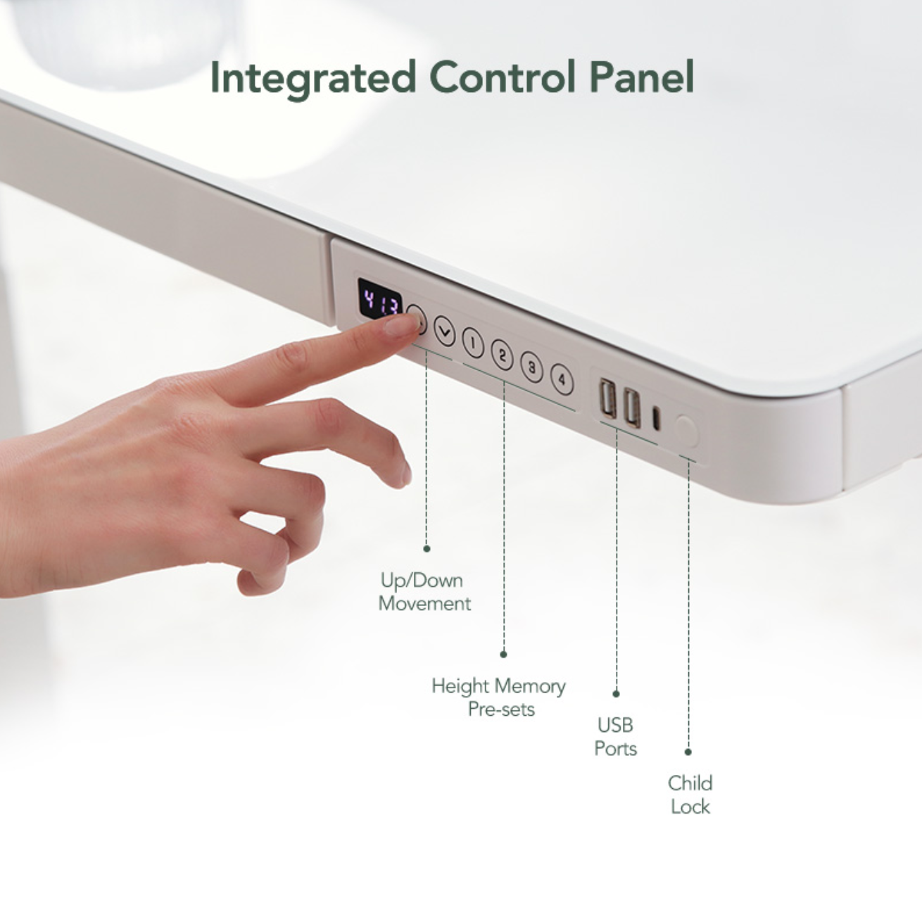 UP-IN-ONE STANDING DESK WITH DRAWER (WOODEN) - White (EW8-02W)