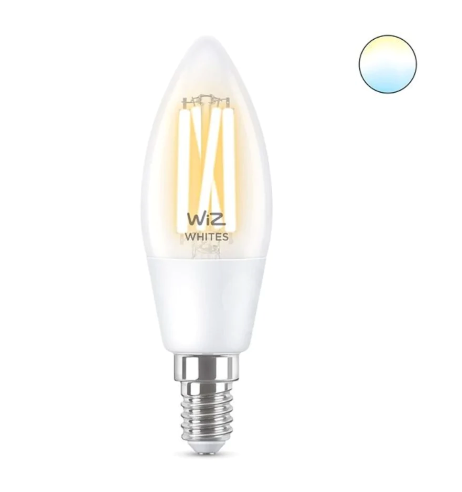 WiZ Tunable White 40W C35 E14 Wi-Fi Smart Dimmable LED Filament Bulb 智慧燈泡