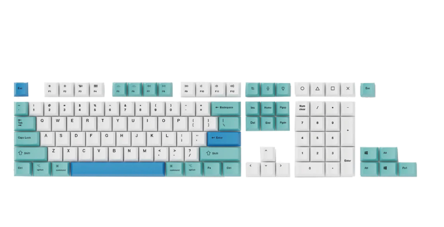 Keychron OEM Dye-Sub PBT Keycap Set 鍵帽套裝 - Iceberg B (Q0/Q3/Q4/Q6/K8/K8 Pro/K10/K12/C1/C2)