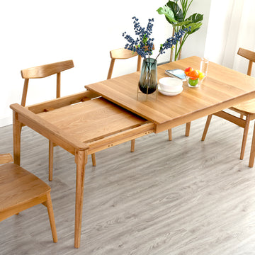 Extend 實木白橡木伸縮餐桌 - 0