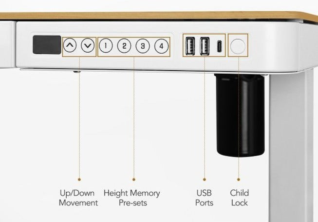 UP-IN-ONE STANDING DESK WITH DRAWER (WOODEN) - Oak_White (EW8-01W)