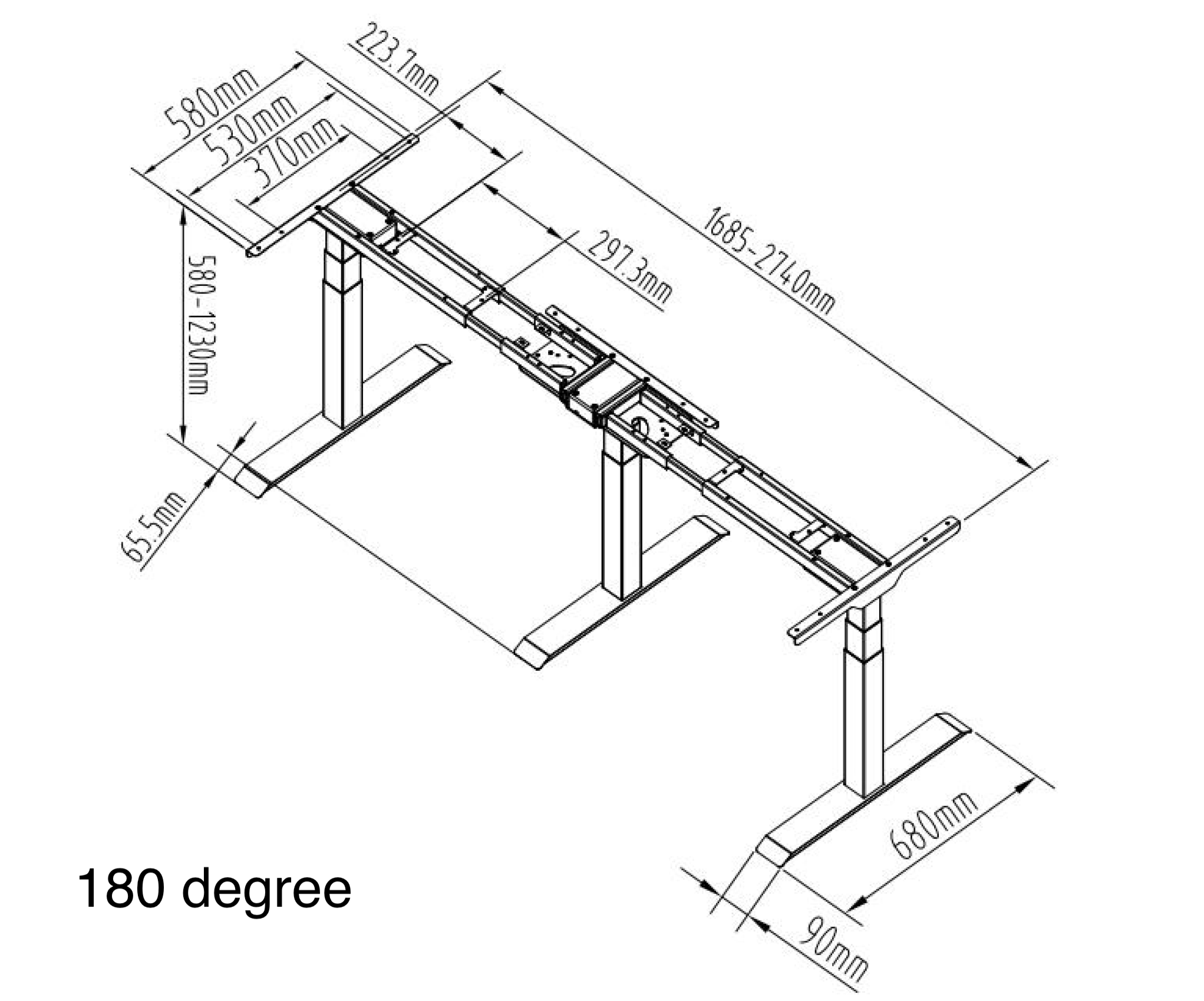 L-Shaped Up Standing Desk - Oak_White (E7L-01W)