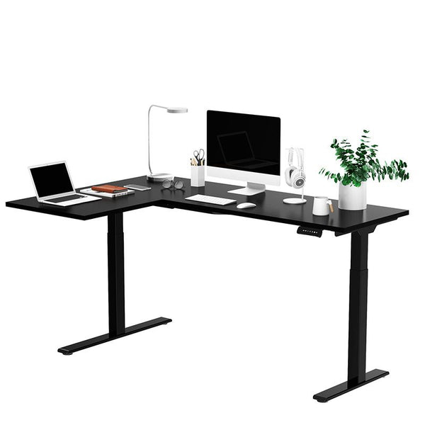 K3L-B  L-Shaped Dual Motors 2 Stages Standing Desk (Black Tabletop with Black Frame)  L形兩節式雙摩打電動升降桌